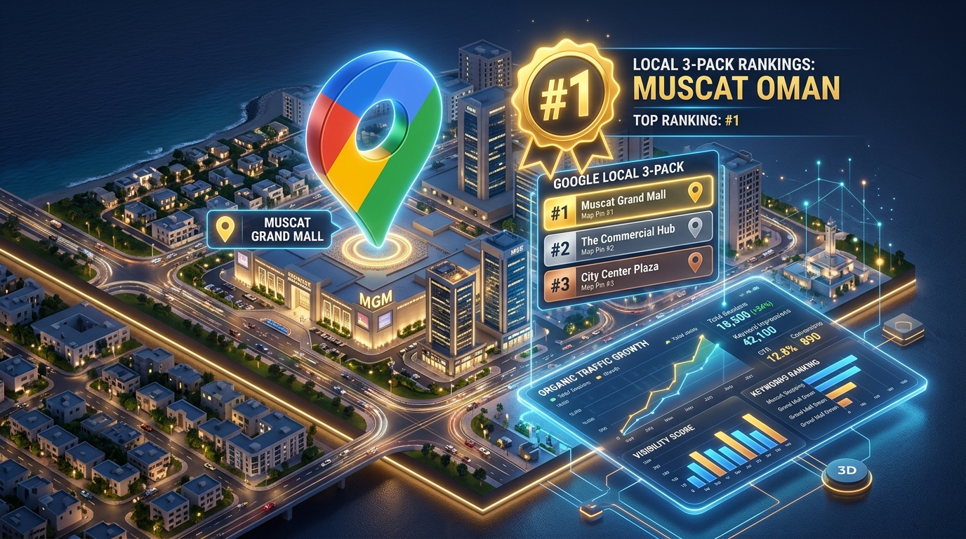 Google Local 3-Pack Rank 1 in Muscat Oman