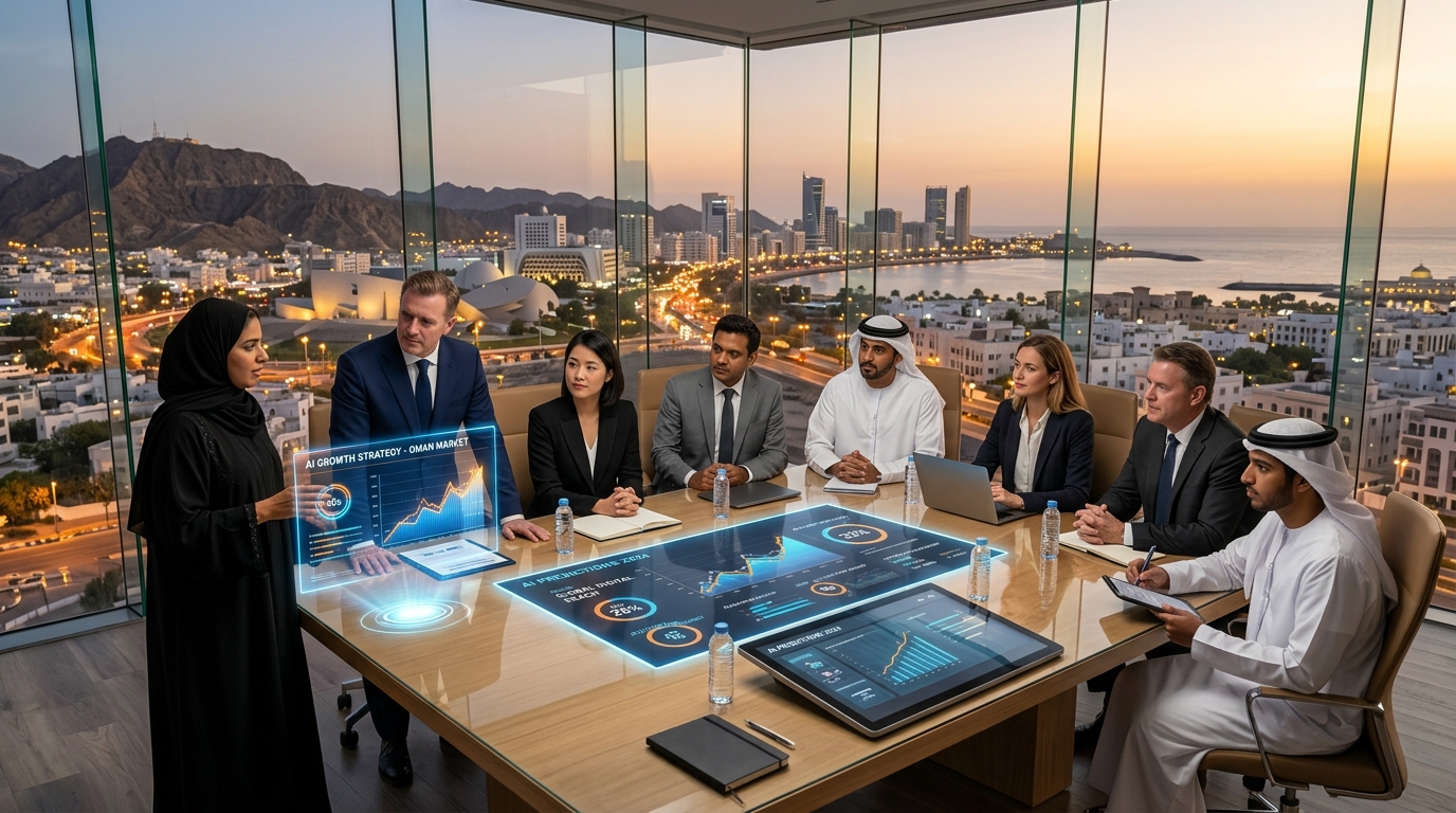 Digital Omani Executive Leadership and Strategic Directors in Boardroom Session