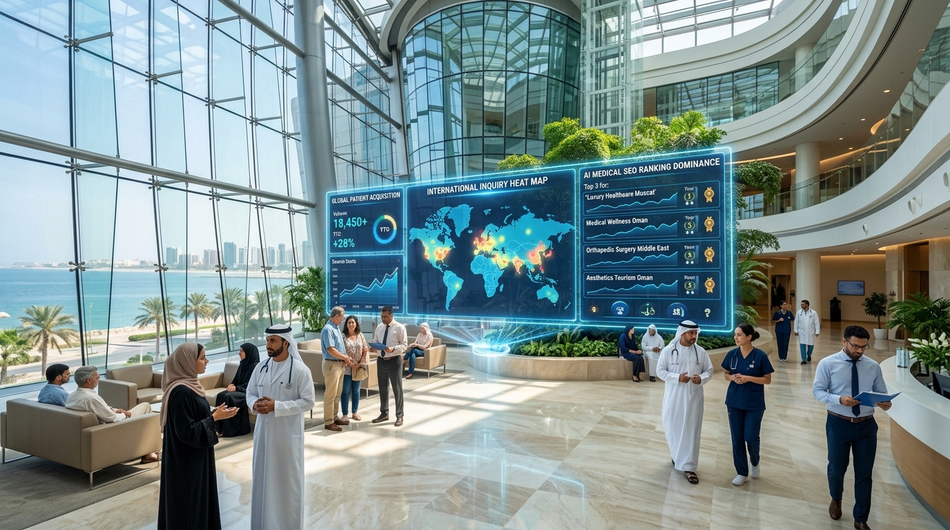 Muscat International Medical Center Atrium and Global Patient Acquisition Heat Map