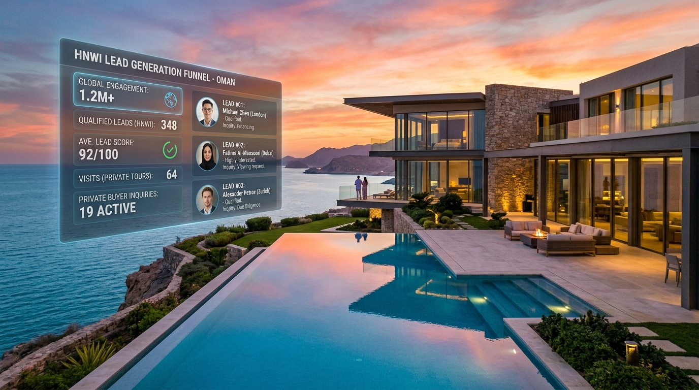 Muscat Oceanfront Luxury Villa and Private Client Investor Lead Funnel